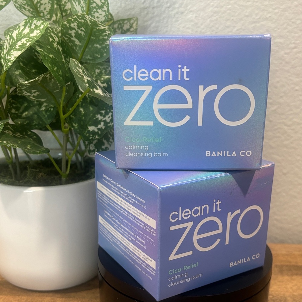 Korean FaceWash ~Clean It Zero~ Cica-Relief Calming Cleansing Balm~ 2 Containers